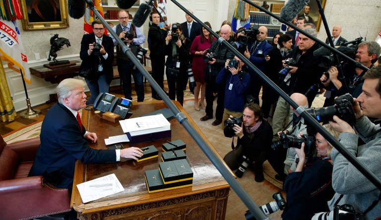 The media story reviewed the tone of coverage of Trump's first 60 days in office and found that just 5 percent was 