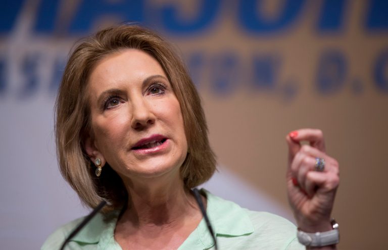 Carly Fiorina might not make it onto the stage for the first GOP presidential primary debate. (AP Photo)