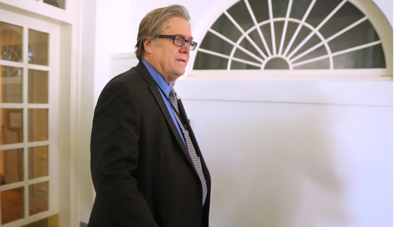 The pro-Trump Breitbart News site, back under the leadership of former senior White House chief strategist Steve Bannon, is prepared to campaign for the president's impeachment if he strays from his campaign promises, according to a new report. (AP Photo/Andrew Harnik)