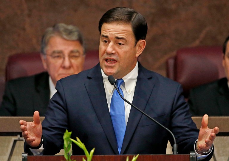 Arizona Gov. Doug Ducey's first action in office was to issue a moratorium on all new regulatory rulemaking by state agencies. (AP Photo/Ross D. Franklin)