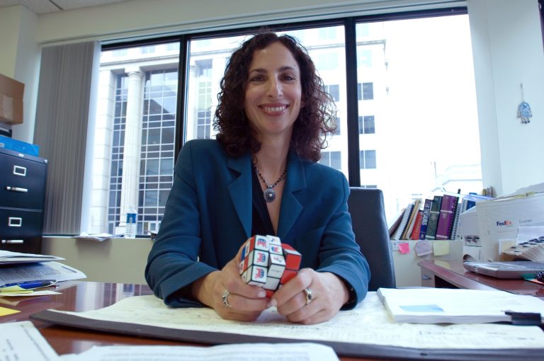 Melanie Sloan, executive director of Citizens for Responsibility and Ethics in Washington, poses for a photo in her office in Washington, D.C. (Photo by Chris Greenberg/Bloomberg News)