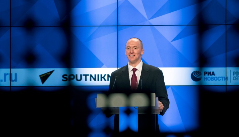 Carter Page made the accusations in a letter to the House Intelligence Committee in which he asked to address the committee directly. (AP Photo/Pavel Golovkin)