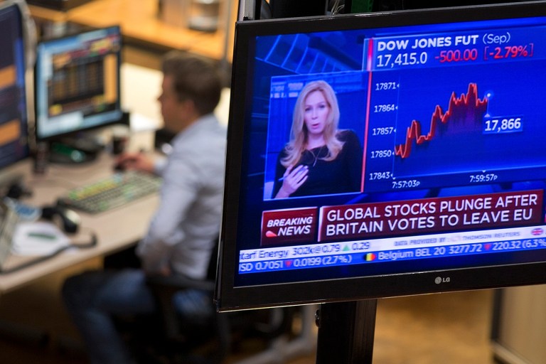 The British vote to leave the EU shook up financial markets around the globe, leading to sharp falls in stocks and the British pound. (AP Photo/Peter Dejong)