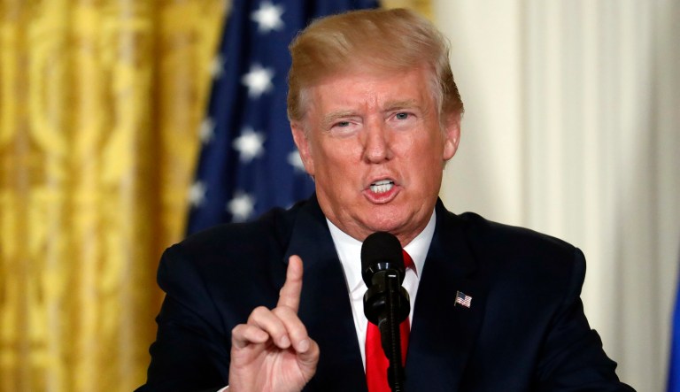 President Trump on Wednesday seemed to rule out the possibility of negotiating some kind of truce with North Korea, just days after his secretary of state suggested that strategy. (AP Photo/Alex Brandon)