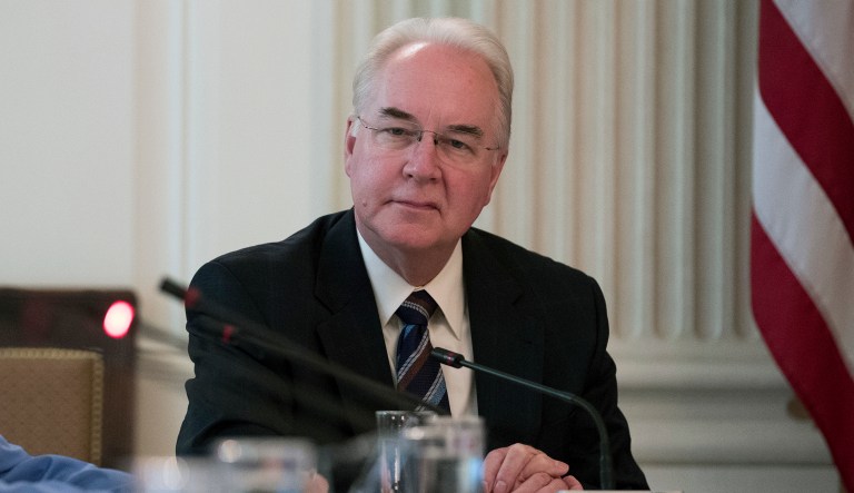 The Health and Human Services secretary said he was writing a check to the Department of the Treasury. (AP Photo/Carolyn Kaster)