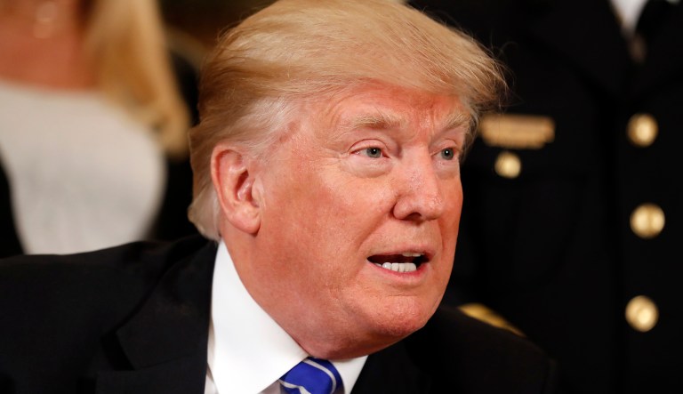 The husband of White House counselor Kellyanne Conway slammed President Trump's tweets about the travel ban proposal. (AP Photo/Alex Brandon)