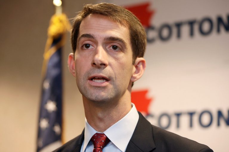 Rep. Tom Cotton, R-Ark., as he speaks during a news conference in North Little Rock, Ark. (AP Photo/Danny Johnston, File)