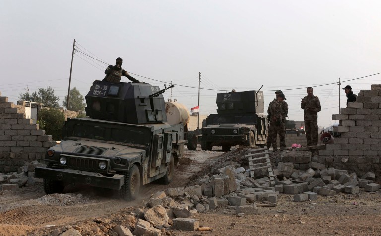 Iraqi forces occupied a village south of Mosul. (AP Photo/Khalid Mohammed)