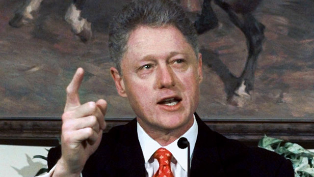 Former President Bill Clinton initially denied having sex with former White House intern Monica Lewinsky, leading to an investigation and impeachment. AP Photo