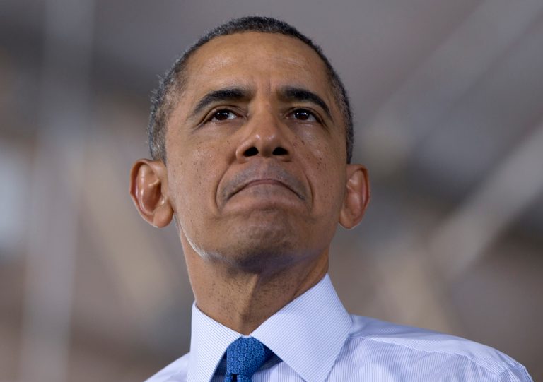 President Barack Obama pauses as he speaks about his proposal to raise the national minimum wage, Wednesday, April 2, 2014, at the University of Michigan in Ann Arbor, Mich., . (AP Photo/Carolyn Kaster)