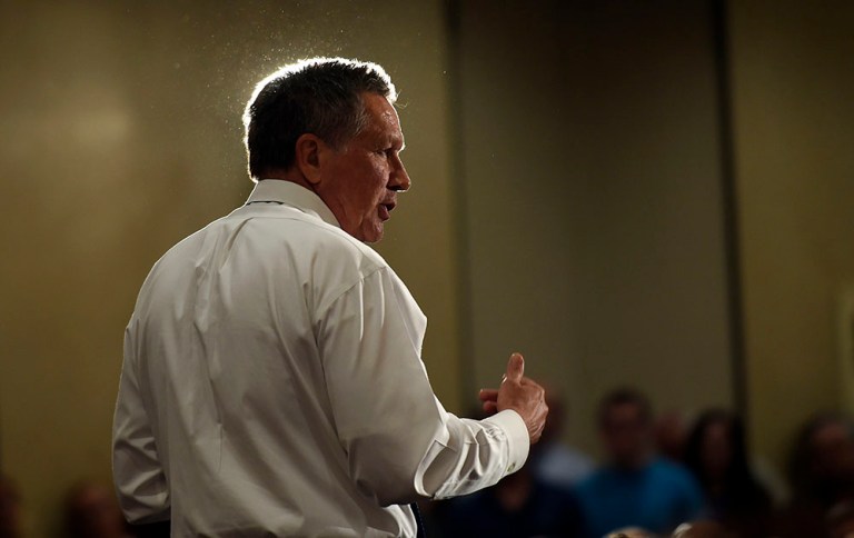 Kasich also managed to keep Trump below 50 percent of the vote in two congressional districts the Republican front-runner carried, the 10th and the 20th. (AP Photo/Susan Walsh)