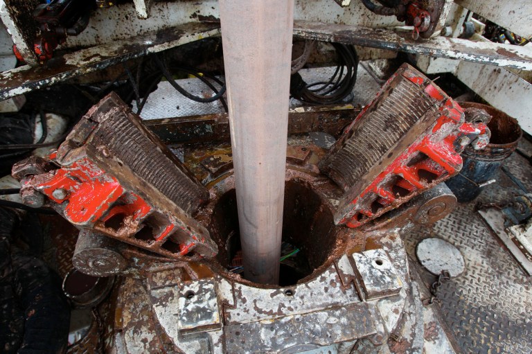 In this Thursday, May 14, 2009 photo, the drill bit shaft at a carbon storage project site is seen in Hancock County, Ky.ÃÂ Emails between Environmental Protection Agency officials and the Sierra Club make clear the agency has been speaking with a forked tongue about carbon capture and storage emissions technology.ÃÂ (AP Photo/The Courier-Journal, Bill Luster)