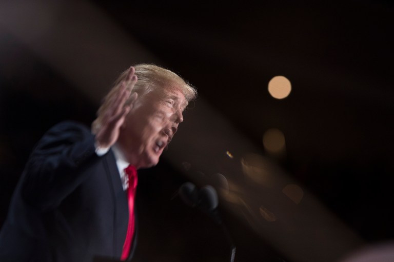 Donald Trump stepped on news coverage of his speech. (AP Photo/Evan Vucci)