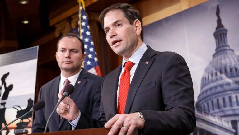 Sen. Mike Lee, R-Utah, and Sen. Marco Rubio, R-Fla., had proposed an amendment to the Senate tax cut bill that would expand the child tax credit and allow taxpayers to claim it against their federal payroll taxes, not merely against their federal income taxes. (AP Photo/J. Scott Applewhite)