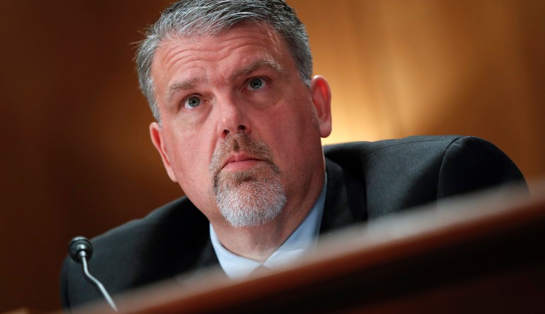 Nicholas Rasmussen Director of the National Counterterrorism Center testifies before the Senate Committee on Homeland Security and Governmental Affairs on Capitol Hill in Washington, Wednesday, Sept. 27, 2017. (AP Photo/Pablo Martinez Monsivais)