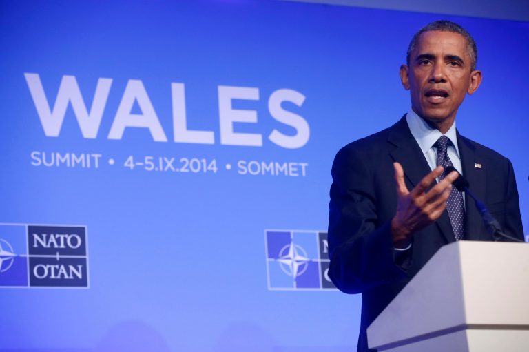 President Obama speaks at a news conference at the NATO summit in Wales, Friday. (AP Photo/Charles Dharapak)