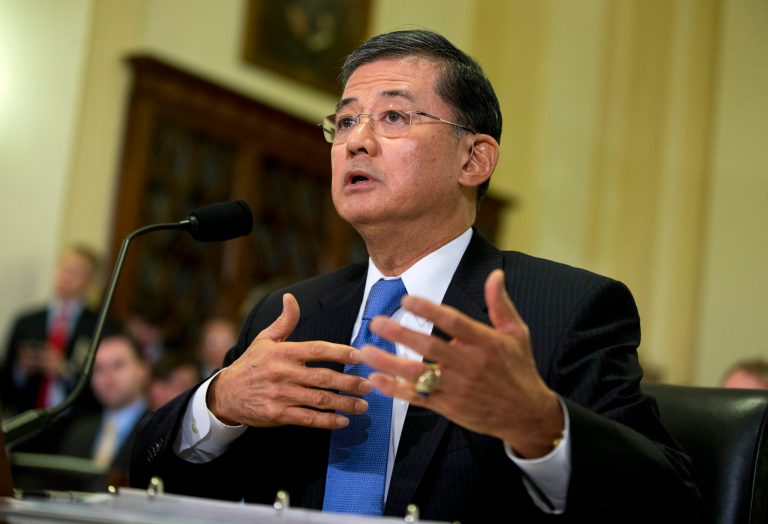 Veterans Affairs Secretary Eric Shinseki is the featured speaker at a national conference in Washington on courts that stress treatment over punishment for law-breaking vets. (AP/Evan Vucci)