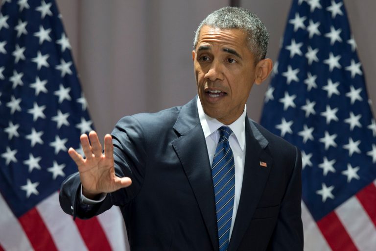 President Obama waves as he leaves the stage after speaking about the nuclear deal with Iran, Wednesday, Aug. 5, 2015, at American University in Washington. (AP Photo/Carolyn Kaster)