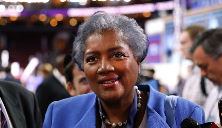Donna Brazile, then-interim chair of the Democratic National Committee, appears on the floor of the Democratic National Convention in Philadelphia. (AP Photo/Paul Sancya, File)
