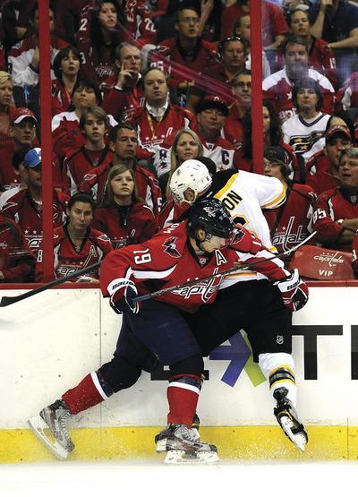Patrick McDermott/Getty Images
Nicklas Backstrom and the Washington Capitals lost a physical Game 3 at Verizon Center on Monday night to Greg Zanon and the Boston Bruins.