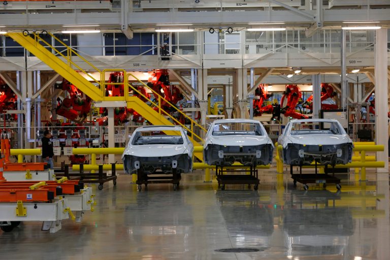 A study shows just how far the shift has happened: An estimated 70 percent of domestic car and car parts manufacturing is now located in right-to-work states. (AP Photo/Paul Sancya)