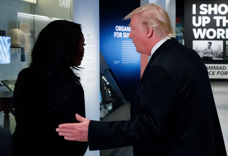 President Donald Trump tours the National Museum of African American History and Culture, Tuesday, Feb. 21, 2017, in Washington. (AP Photo/Evan Vucci)