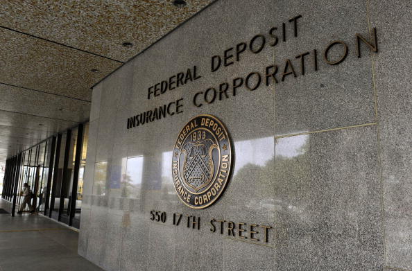 The headquarters of the U.S. Federal Deposit Insurance Corp. stands in Washington, D.C., U.S., on Tuesday, Nov. 24, 2009. (Jay Mallin/Bloomberg via Getty Images)