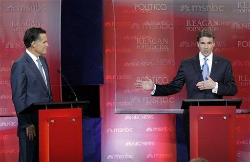 Perry and Romney pull punches in GOP debate
