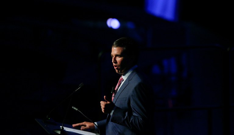 The eldest child of President Trump was grilled by the House Intelligence Committee privately on Wednesday. (AP Photo/Brynn Anderson)