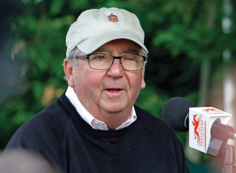 Garry Jones/AP
Trainer Shug McGaughey won his first Kentucky Derby two weeks ago with Orb, his first Triple Crown win since Easy Goer in 1989.