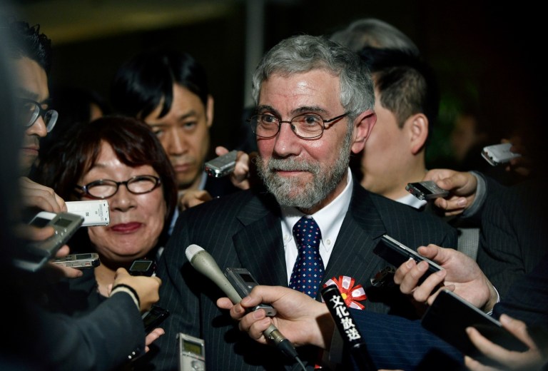 New York Times columnist Paul Krugman is convinced the press is pro-GOP nominee Donald Trump. (Franck Robichon/Pool Photo via AP)