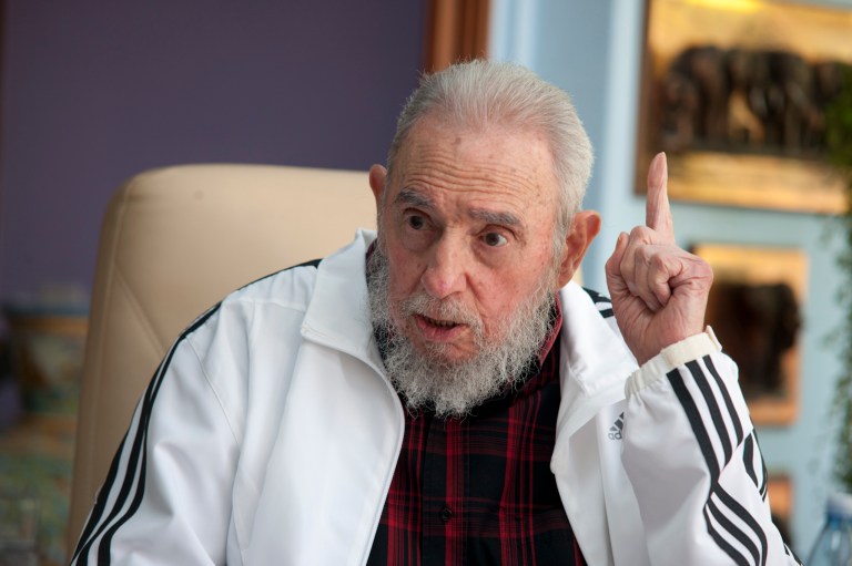 Fidel Castro, the ex-leader of Cuba, wrote in state news media that cooperation between the two countries is in the interest of âÅthe peace of the world.âï¿½ (AP Photo/Alex Castro)