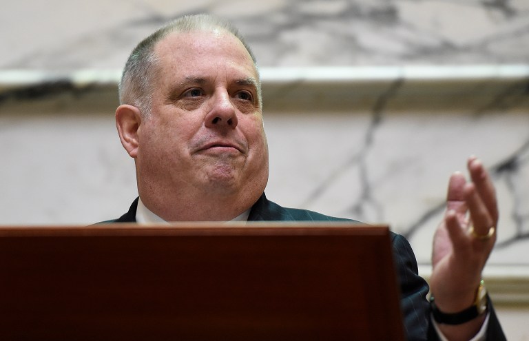 Maryland Gov. Larry Hogan received his final chemotherapy treatment on Monday, bringing to a close his year and a half battle with cancer. (AP Photo/Gail Burton)