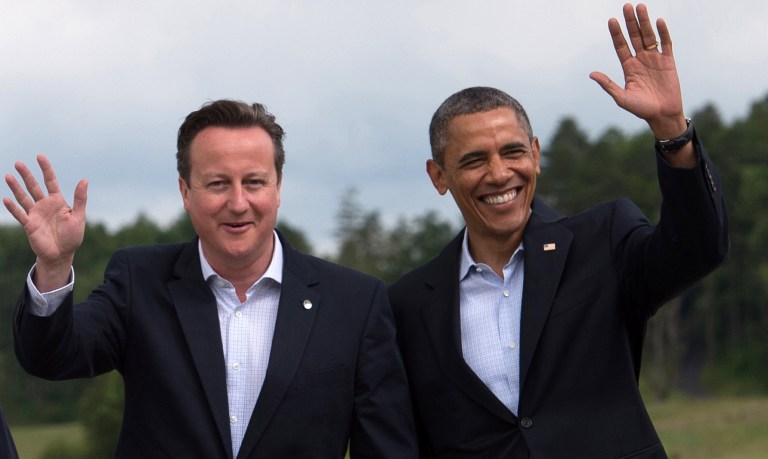 British Prime Minister David Cameron and President Obama (AP Images)