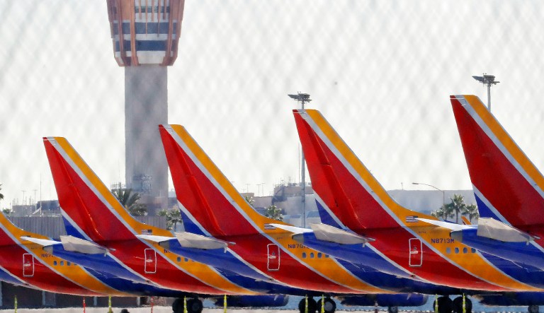 Boeing 737 Max jets are grounded at Sky Harbor International Airport, Thursday, March 14, 2019 in Phoenix. 
