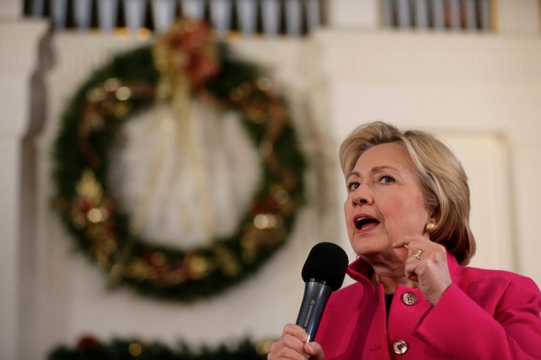 Democratic presidential candidate Hillary Clinton used the word 