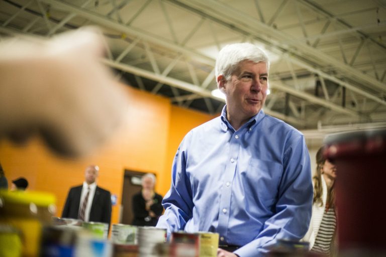 Gov. Rick Snyder says he has asked Rep. Jason Chaffetz if he can testify to the House Oversight Committee. (Conor Ralph/The Flint Journal-MLive.com via AP)