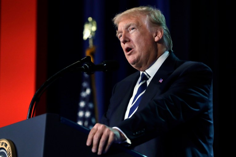 It was Trump's first tweet in more than 24 hours, as Trump went silent during Comey's testimony before the Senate Intelligence Committee. (AP Photo/Jacquelyn Martin)