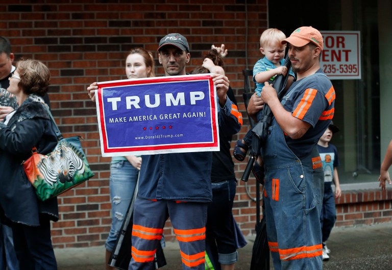 A trade association, which represents roughly 95 percent of West Virginia's state's coal production, voted unanimously to support Donald Trump at a membership meeting in Charleston. (AP Photo/Paul Sancya)