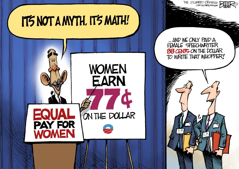Editorial cartoon: Equal pay