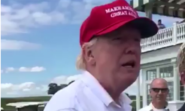 Trump greets wedding guests at golf resort in New Jersey