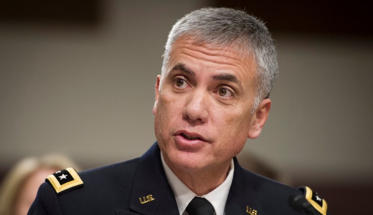 Lt. Gen. Paul Nakasone suggested a new cyber doctrine to deter adversaries amid questioning from frustrated Republicans on the Senate Armed Services Committee during his confirmation hearing Thursday. (AP Photo/Cliff Owen)