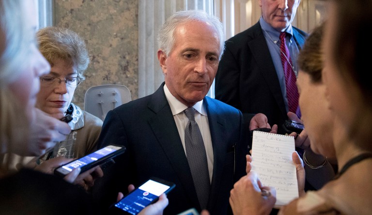 Senate Foreign Relations Committee Chairman Bob Corker praised Secretary of State Rex Tillerson on Wednesday and said he isnât getting enough support from the Trump administration, and said Tillerson and other national security officials are playing critical roles in the administration. (AP Photo/Andrew Harnik)