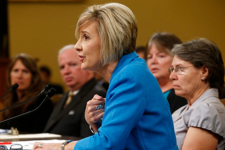 Becky Gerritson of the Wetumpka, Ala. Tea Party testifies before the House Ways and Means Committee hearing on Tuesday with organizations that say they were unfairly targeted by the Internal Revenue Service while seeking tax-exempt status. (AP Photo/Charles Dharapak)