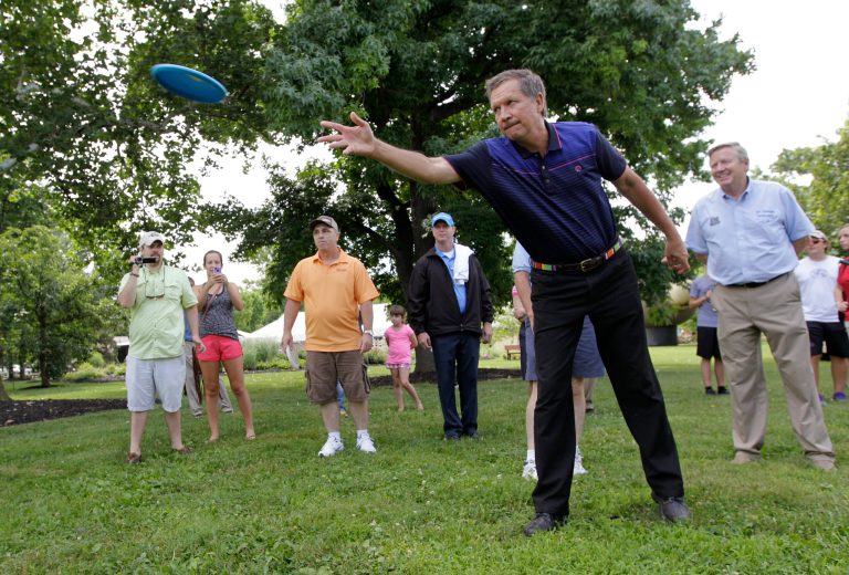 Ohio's John Kasich is favored to win a second term as governor, but recent comments show he may have his eyes on a run for the White House. (AP Photo)