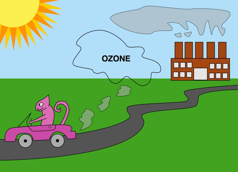 Coco the Chameleon teaches kids about pollution, transit and biking. (Photo courtesy of EPA)