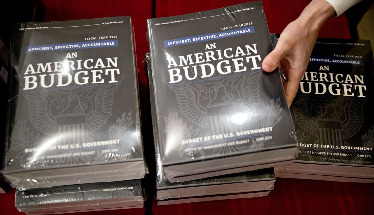 The Trump administration unveiled a budget plan that cuts domestic spending, but does not balance the budget within a decade, which misses a fiscal goal most conservatives are seeking. (Andrew Harrer/Bloomberg)