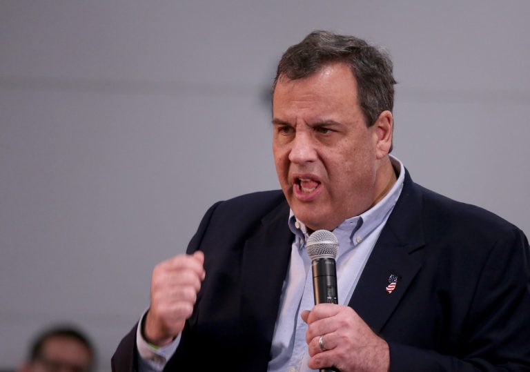 Republican presidential candidate New Jersey Gov. Chris Christie opted to take the high road Tuesday, when asked about Donald Trump's latest series of attacks. (AP Photo/Mary Schwalm)