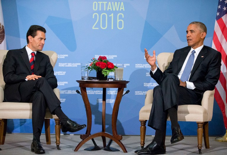 During his talk with Enrique Pena Nieto, President Obama said they discussed the continuing strength of the 