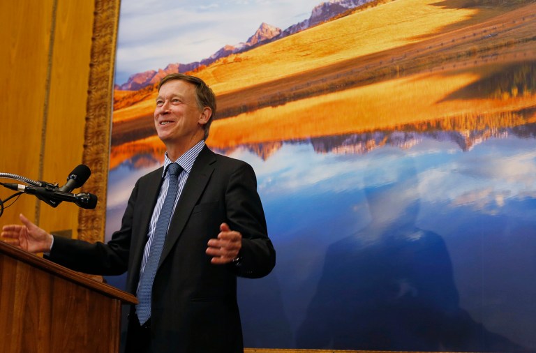 John Hickenlooper's background as a geologist, brewpub owner and Denver mayor may give him an edge with millennial voters, a group that Clinton's rival Bernie Sanders has appealed to more than her. (AP Photo)